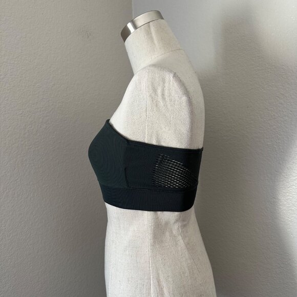 Alo Seamless Strapless Bandeau Ribbed Sports Bra Non Wired Non Padded Stretchy B - Picture 4 of 7